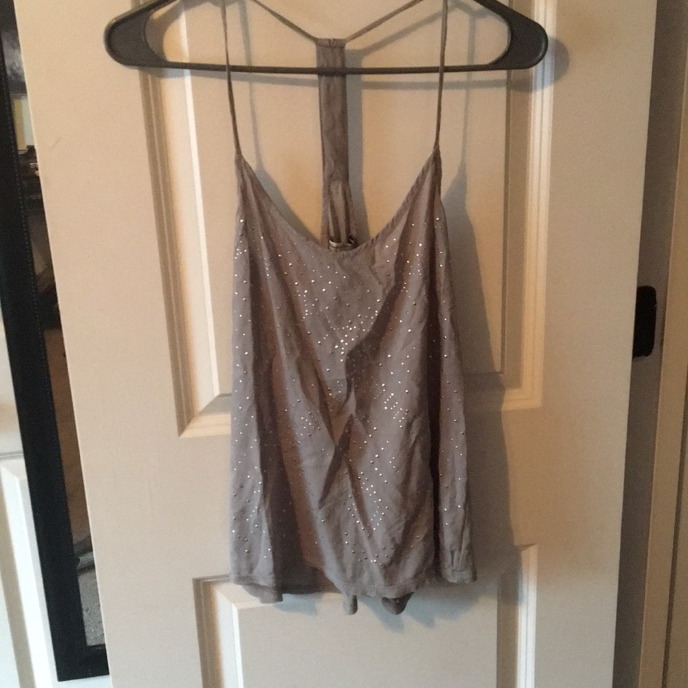 Flowy beaded grey top